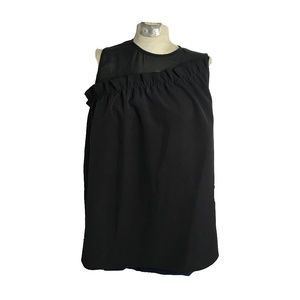 Halogen Black Asymmetrical Ruffle Blouse XS